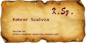 Kehrer Szalvia névjegykártya